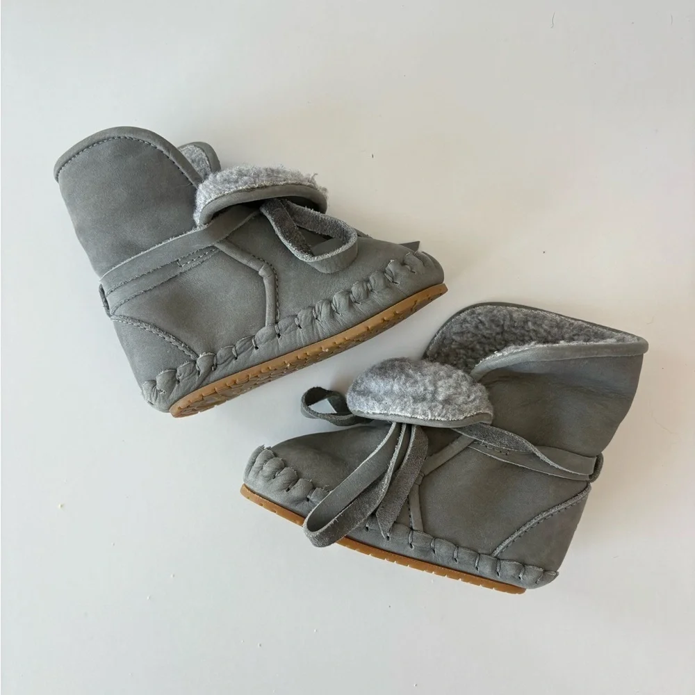 Donsje Pina Grey Nubuck Booties Size 12-18 months